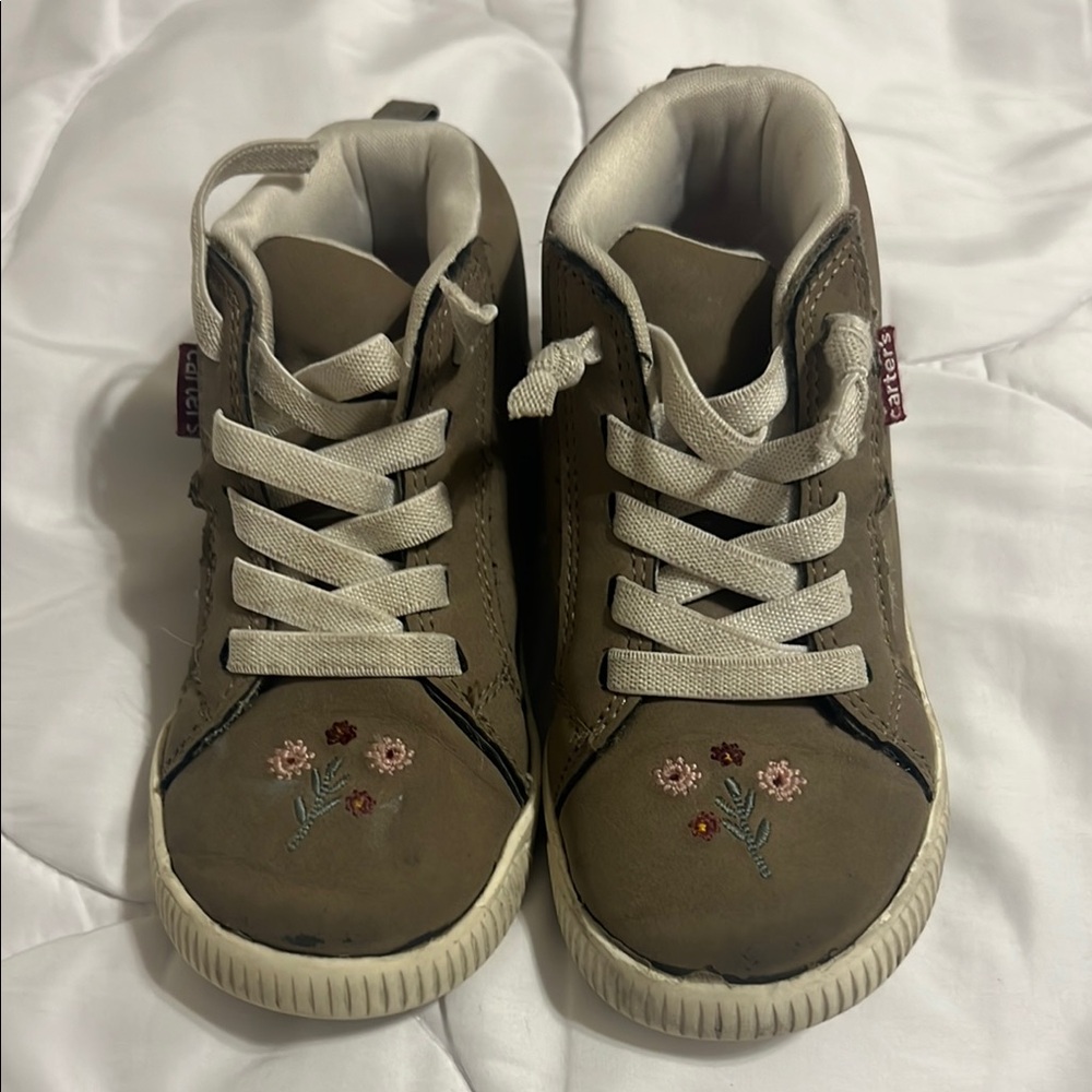 Carter's Brown Sneakers with Textured Grip and Simple Design